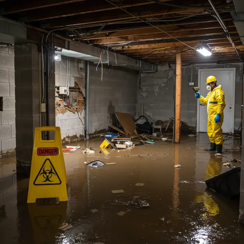 Flooded Basement Electrical Hazard in Sneads Ferry, NC Property